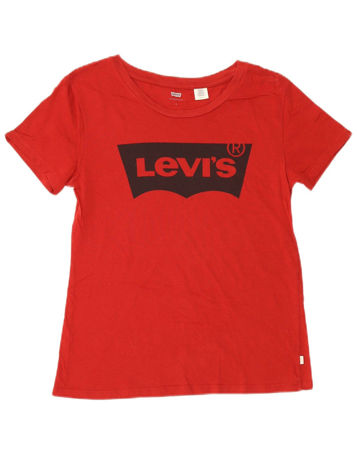 Levi's Womens Graphic T-Shirt Top UK 10 Small Red