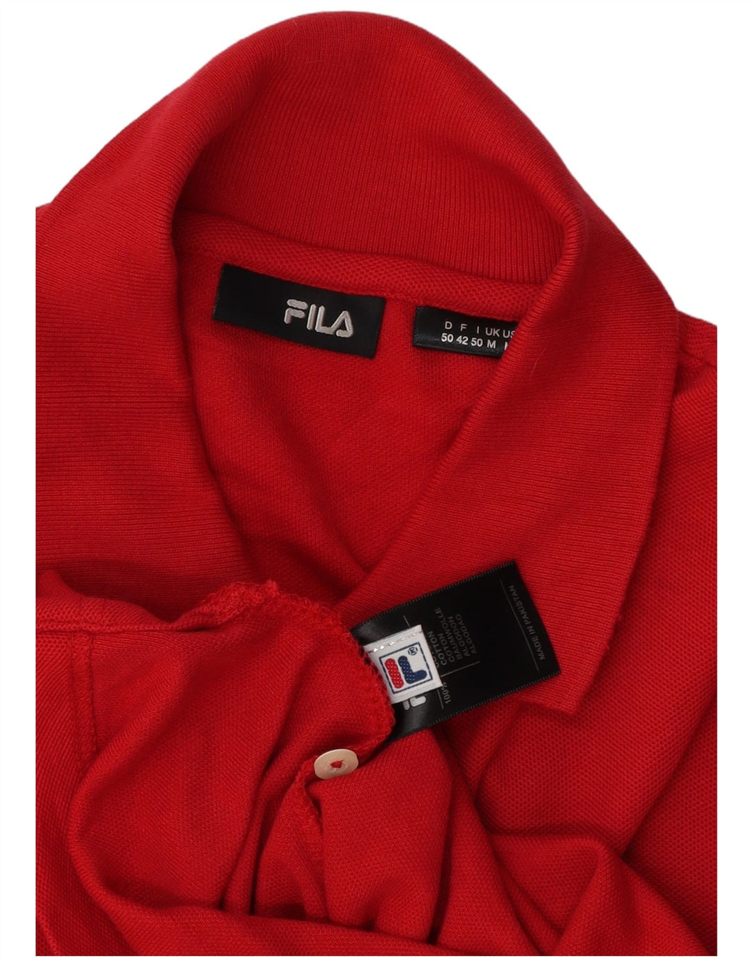Fila Mens Polo Shirt Medium Red Cotton