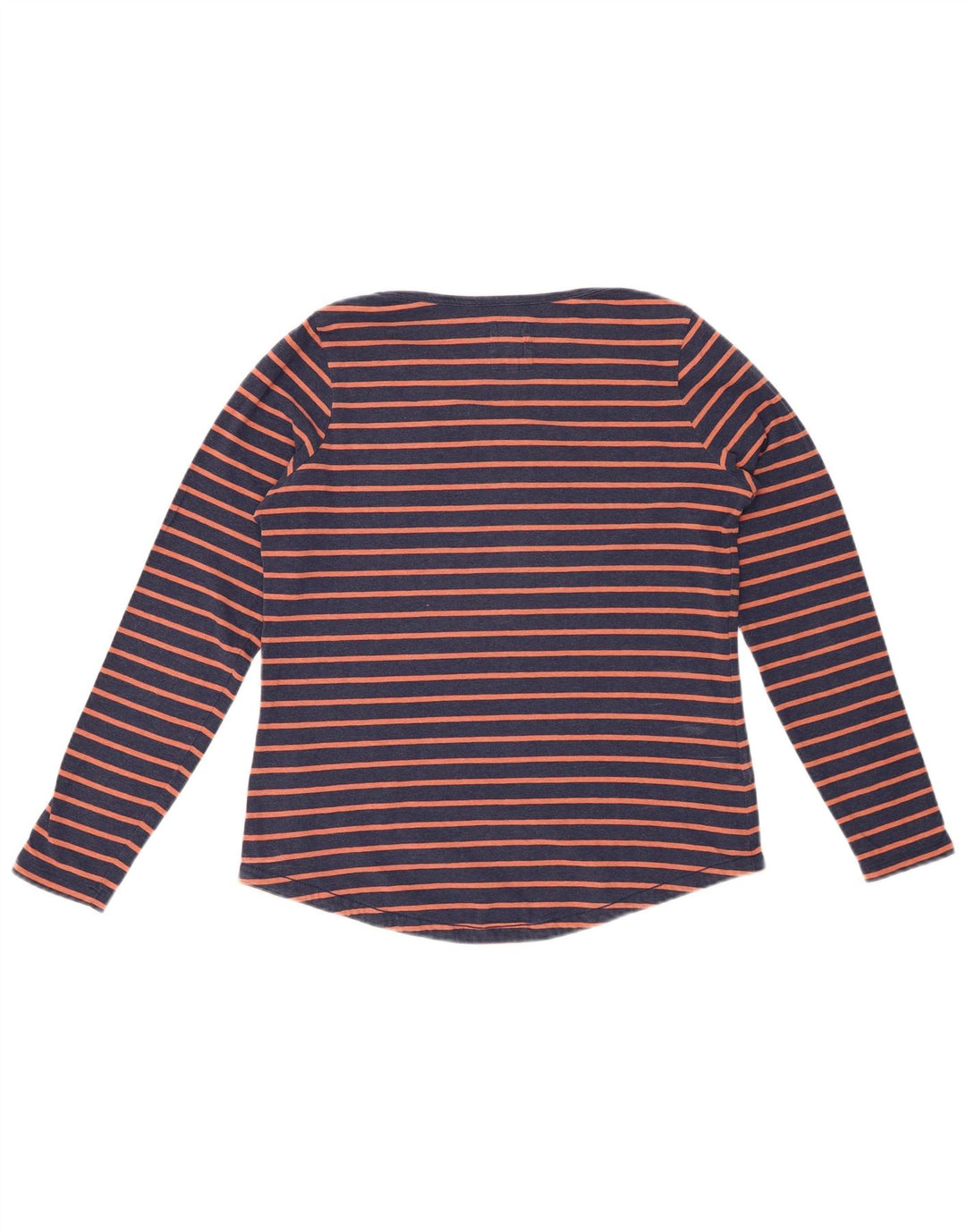 FAT FACE Womens Top Long Sleeve UK 8 Small Navy Blue Striped Cotton