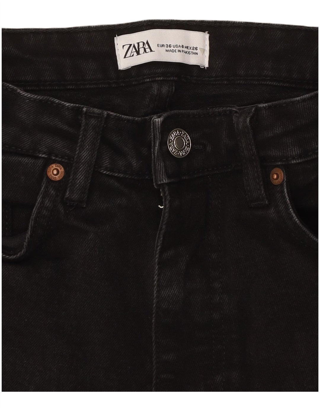 ZARA Womens Bootcut Jeans EU 36 XS W26 L25 Black