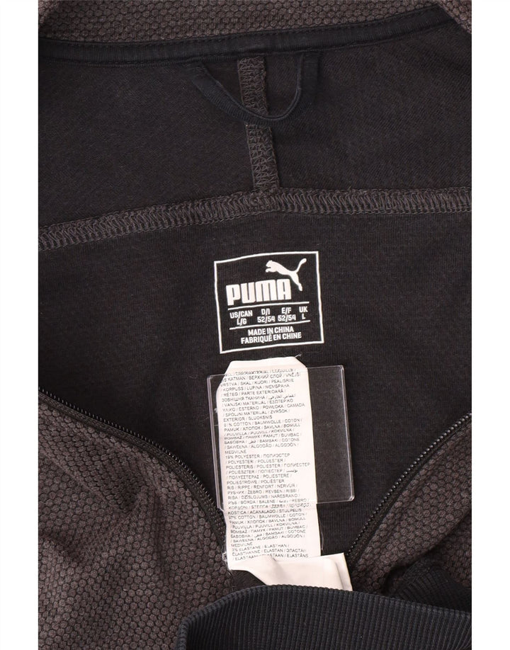 Puma Mens Tracksuit Top Jacket Large Grey Cotton