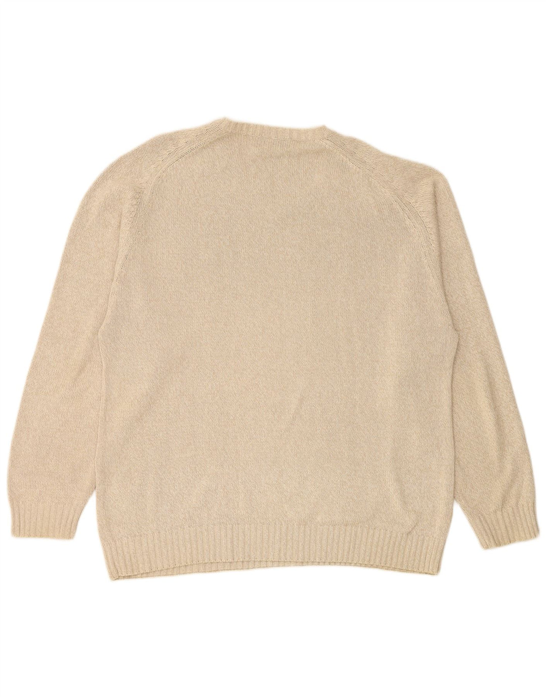 KAPPA Mens V-Neck Jumper Sweater 2XL Beige Cotton