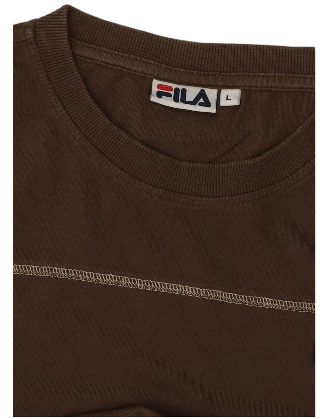Fila Mens T-Shirt Top Large Brown Cotton