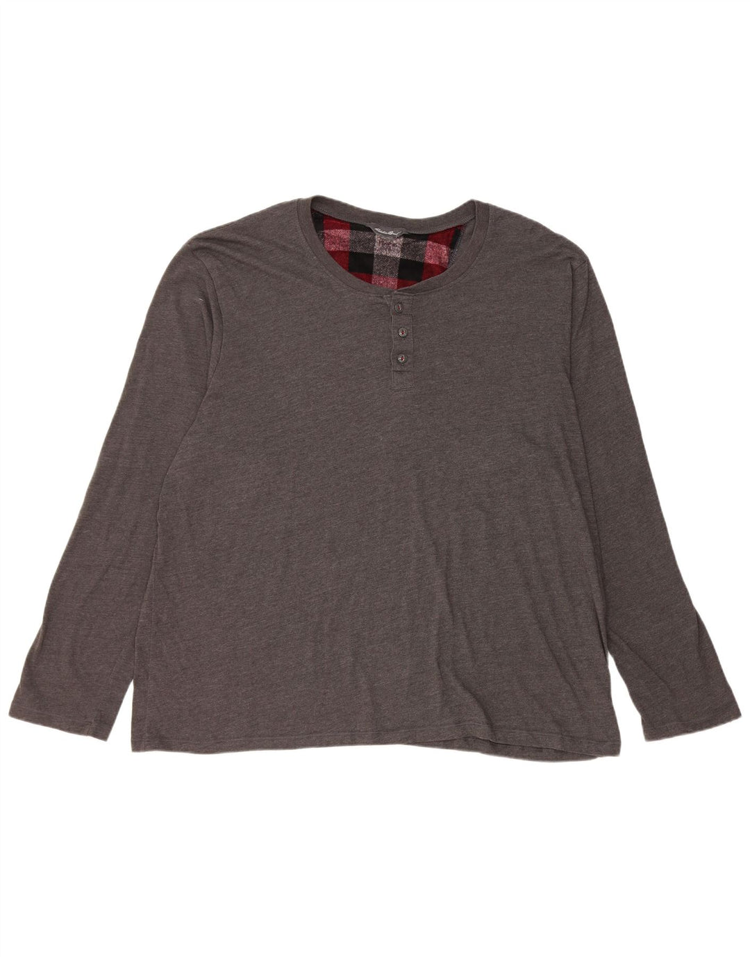 EDDIE BAUER Mens Top Long Sleeve 2XL Grey Cotton