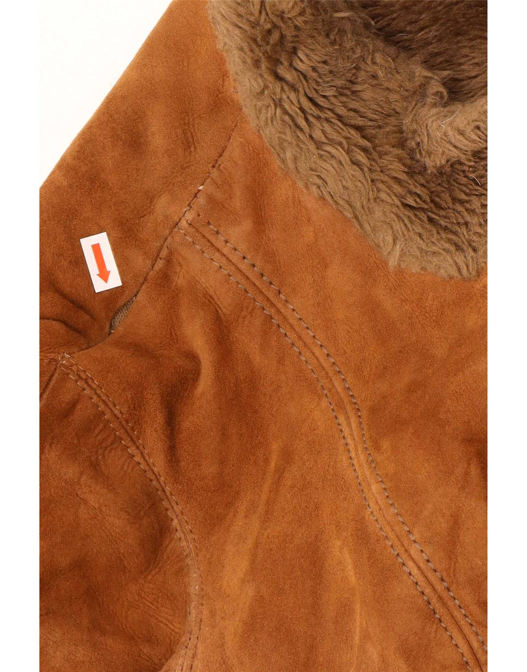 Vintage Womens Suede Overcoat UK 10 Small Brown