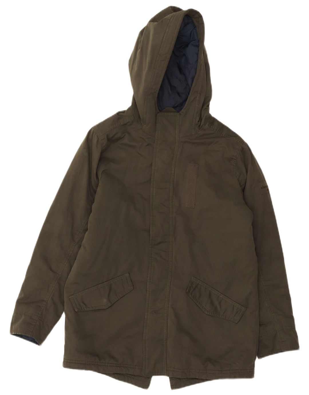 ABERCROMBIE & FITCH Boys Hooded Parka Jacket 13-14 Years Khaki Polyester