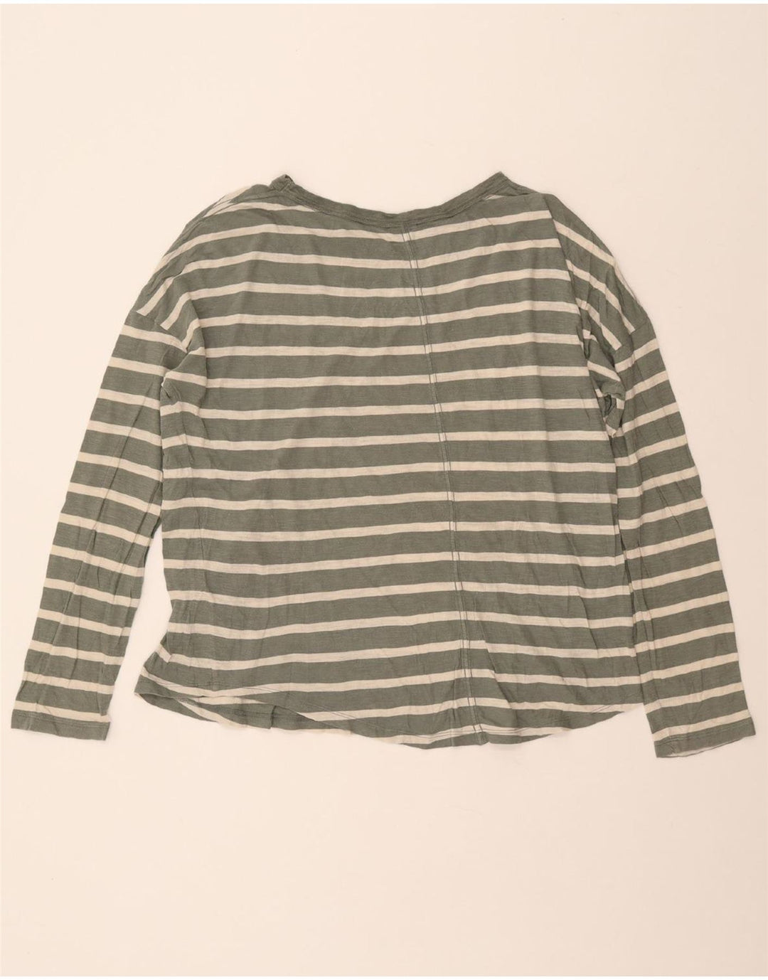 JIGSAW Womens Oversized Top Long Sleeve UK 14 Medium Green Striped