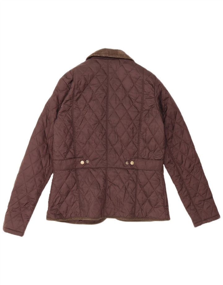 Barbour Womens Quilted Jacket UK 12 Medium Brown Polyamide