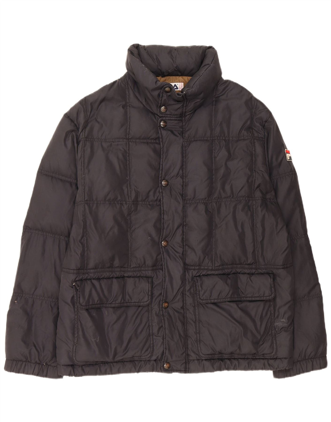 Fila Mens Hooded Padded Jacket IT 54 2XL Black Polyamide