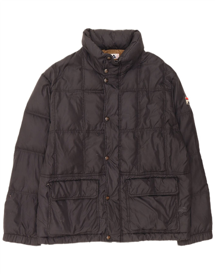 Fila Mens Hooded Padded Jacket IT 54 2XL Black Polyamide