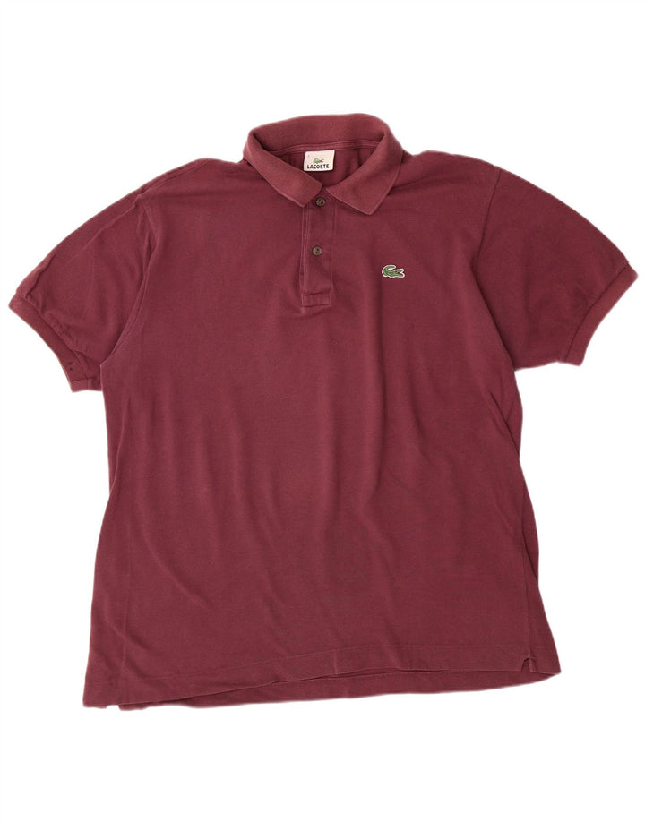 LACOSTE Mens Polo Shirt Size 5 Large Maroon Cotton