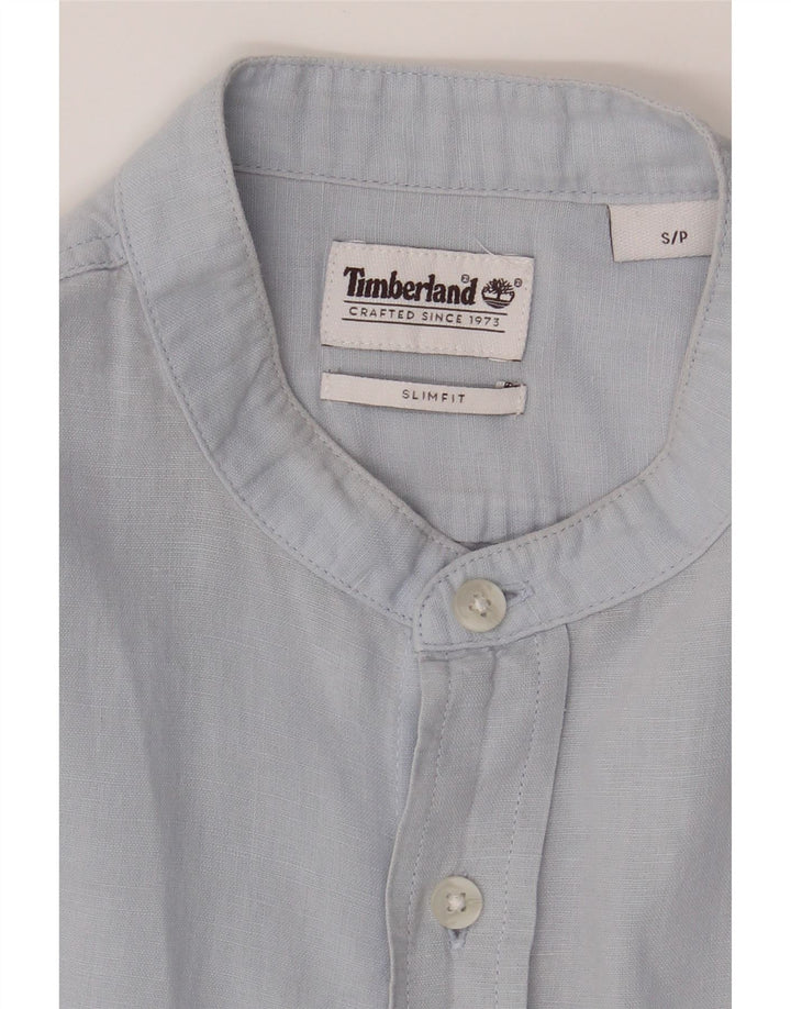 TIMBERLAND Mens Slim Fit Shirt Small Grey Linen Vintage Timberland and Second-Hand Timberland from Messina Hembry 