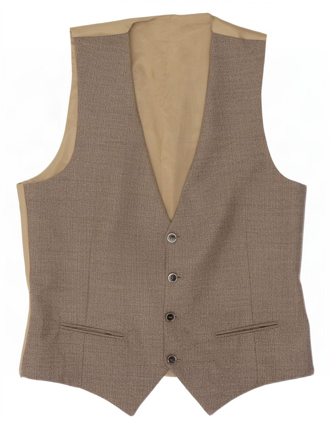 Vintage Mens Waistcoat IT 50 Medium Grey Herringbone