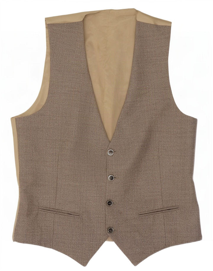 Vintage Mens Waistcoat IT 50 Medium Grey Herringbone