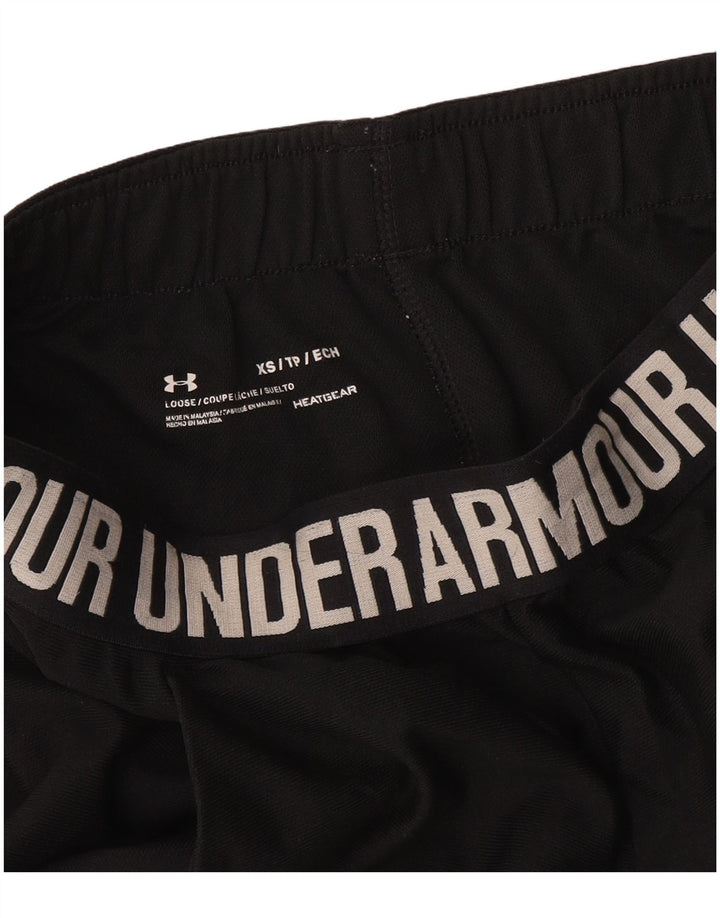 UNDER ARMOUR Womens Heat Gear Graphic Sport Shorts UK 4 XS  Black