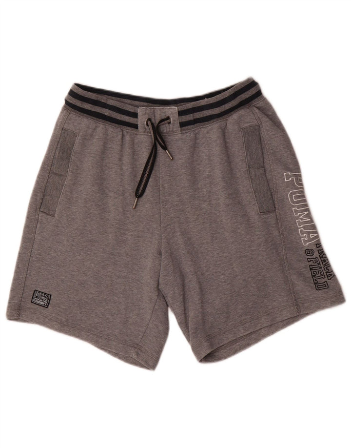 Puma Mens Graphic Sport Shorts Small  Grey Striped