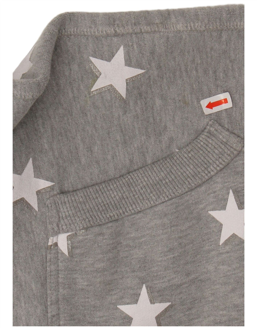 SUPERDRY Womens Abstract Pattern Zip Hoodie Sweater UK 14 Large Grey