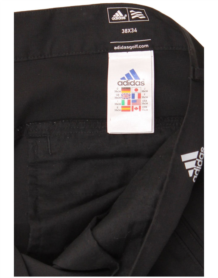 ADIDAS Mens Adizero Straight Chino Trousers W38 L34  Black Polyester