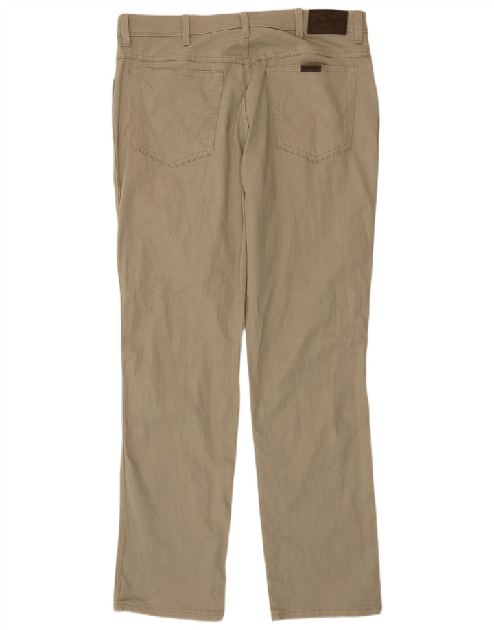 Wrangler Mens Regular Fit Straight Jeans W38 L34 Green Cotton