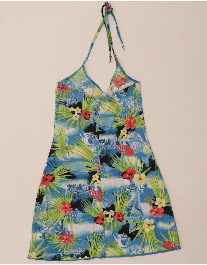 O'NEILL Womens Halter Dress UK 14 Large Multicoloured Floral Polyamide