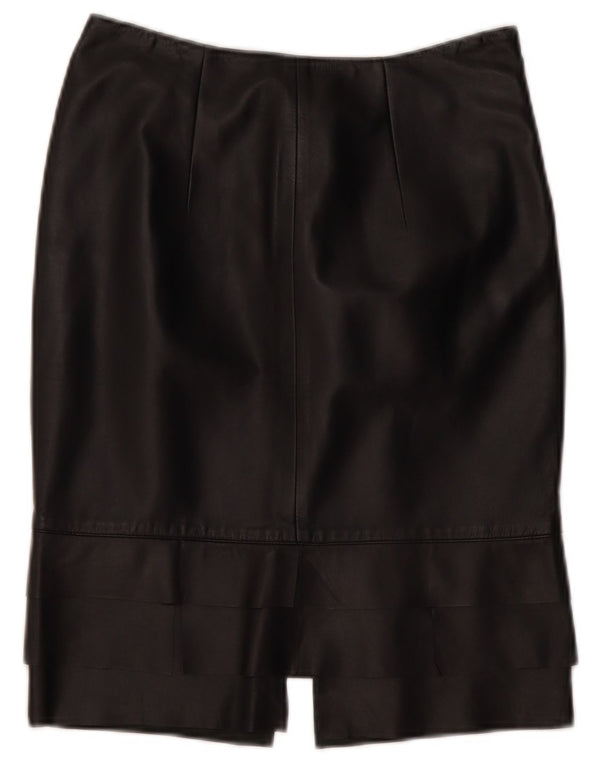 ROBERTA SCARPA Womens High Waist Skirt US 6 Medium W26  Black Leather