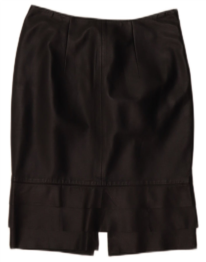 ROBERTA SCARPA Womens High Waist Skirt US 6 Medium W26  Black Leather