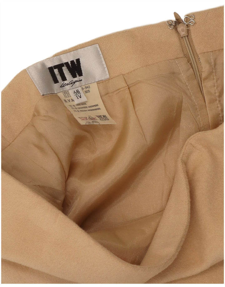 Les Copains Womens Pencil Skirt IT 46 Large W30 Beige Wool