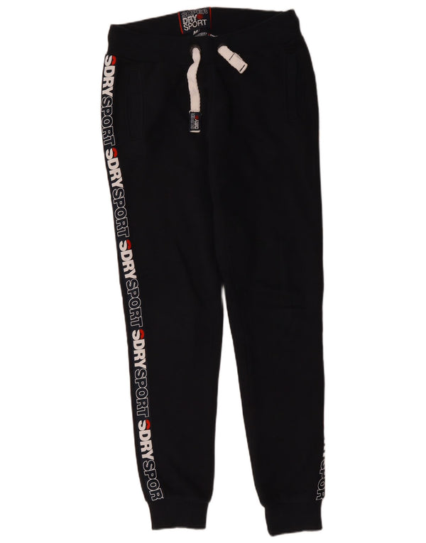 Superdry Mens Graphic Tracksuit Trousers Joggers Medium Navy Blue Cotton