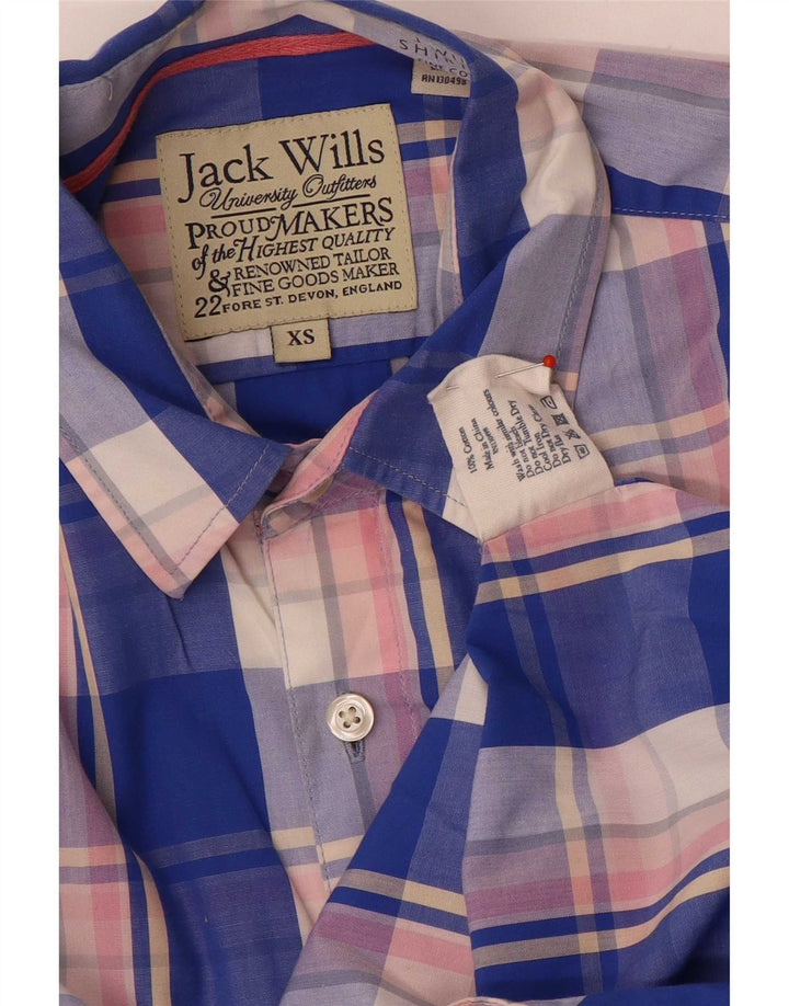 Jack Wills Mens Shirt XS Blue Check Cotton