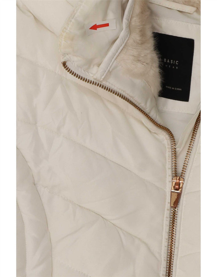 Zara Womens Padded Jacket UK 14 Large White