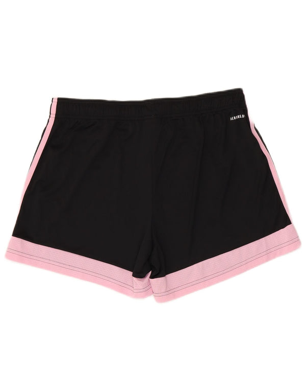 Adidas Womens Aeroready Sport Shorts UK 16/18 Large Black Colourblock