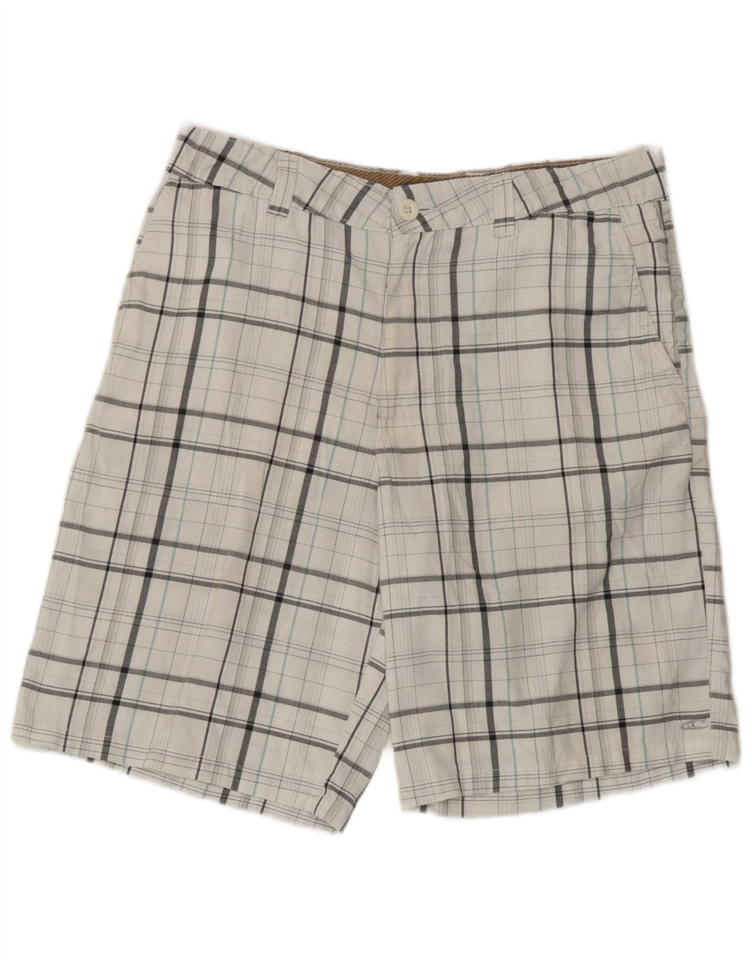 O'Neill Mens Chino Shorts W33 Medium White Check Polyester