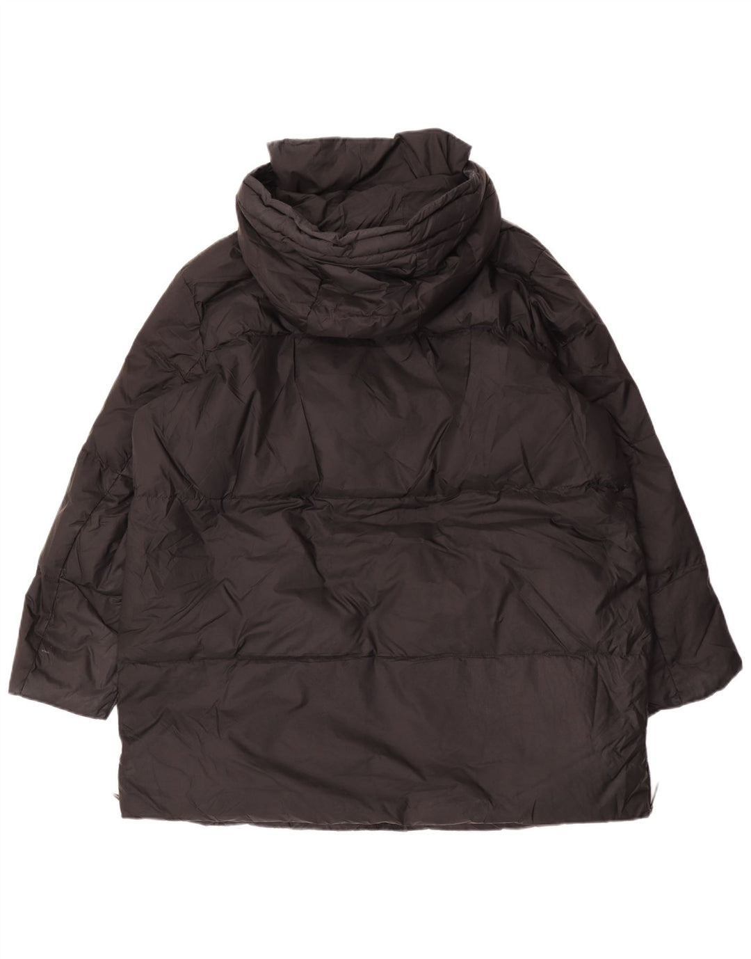 Zara Womens Hooded Oversized Padded Coat UK 14 Medium Black Polyamide