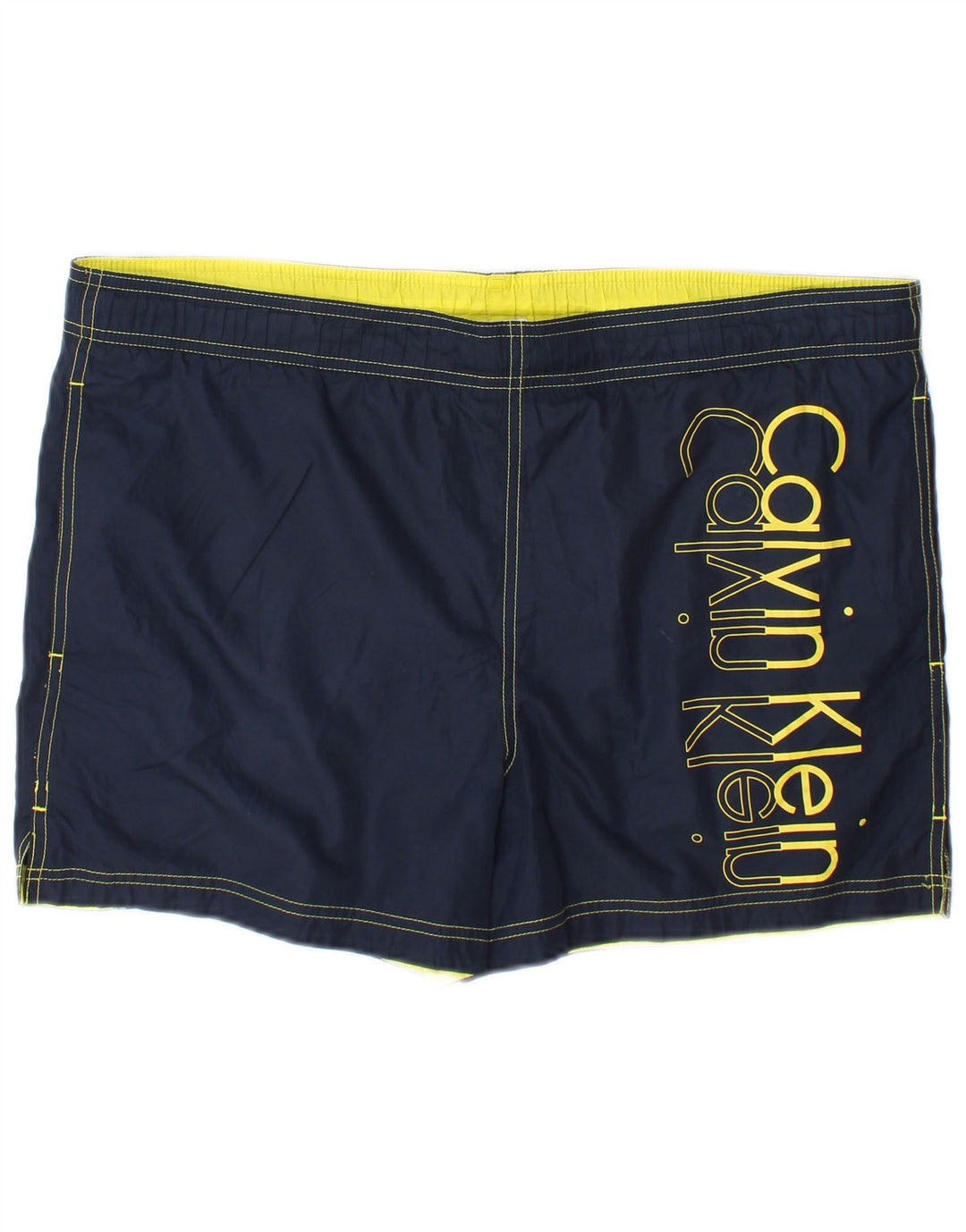Calvin Klein Mens Graphic Swimming Shorts Medium Navy Blue Polyester