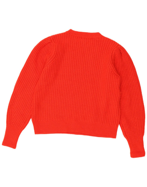 Marks & Spencer Womens Crew Neck Jumper Sweater UK 14 Medium Red Acrylic