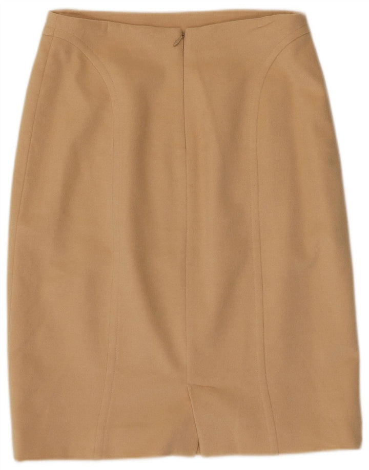 Les Copains Womens Pencil Skirt IT 46 Large W30 Beige Wool