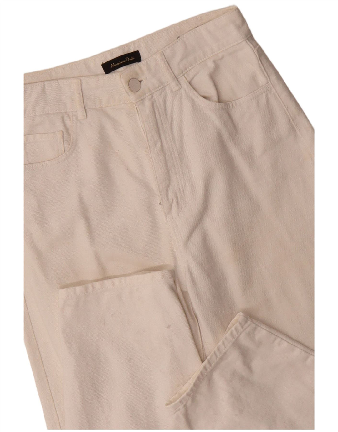 MASSIMO DUTTI Womens High Waist Tapered Jeans EU 36 XS W26 L28 White