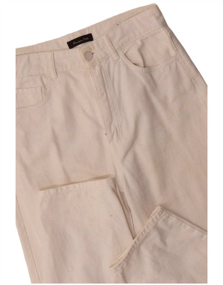MASSIMO DUTTI Womens High Waist Tapered Jeans EU 36 XS W26 L28 White