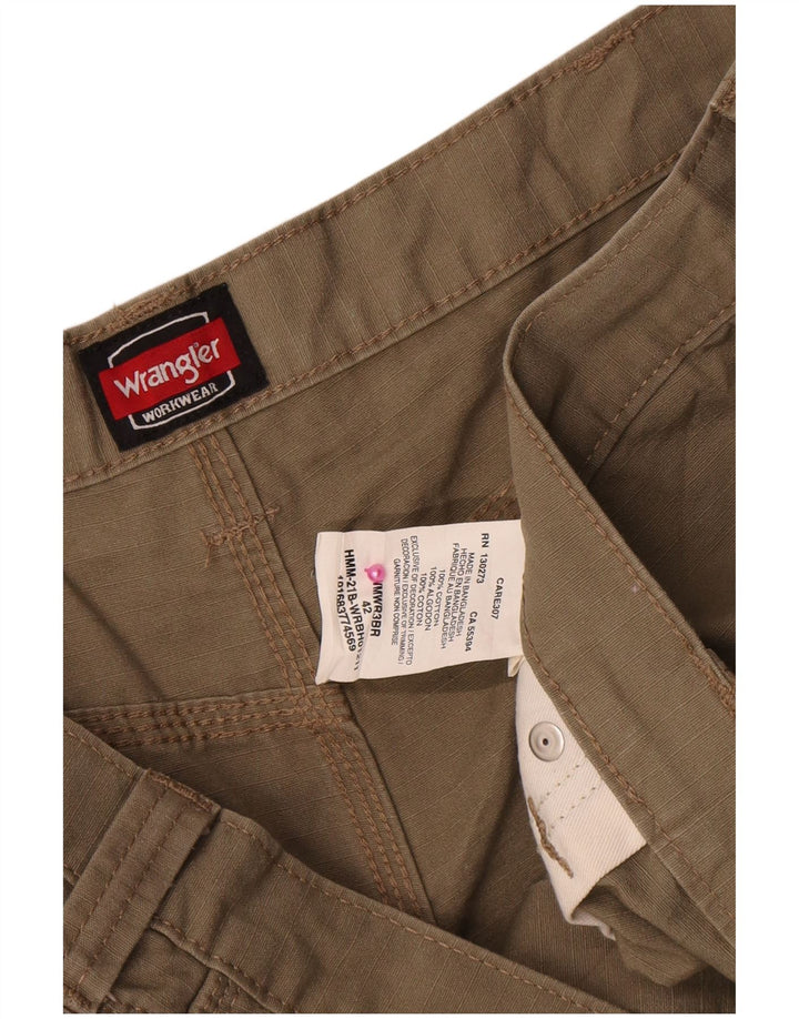 Wrangler Mens Cargo Shorts W42 2XL Khaki Cotton