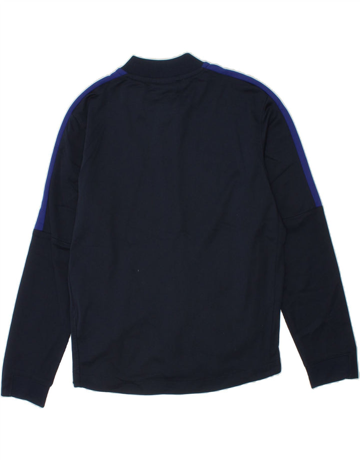 NIKE Boys Dri Fit Tracksuit Top Jacket 8-9 Years Small Navy Blue Polyester Vintage Nike and Second-Hand Nike from Messina Hembry 