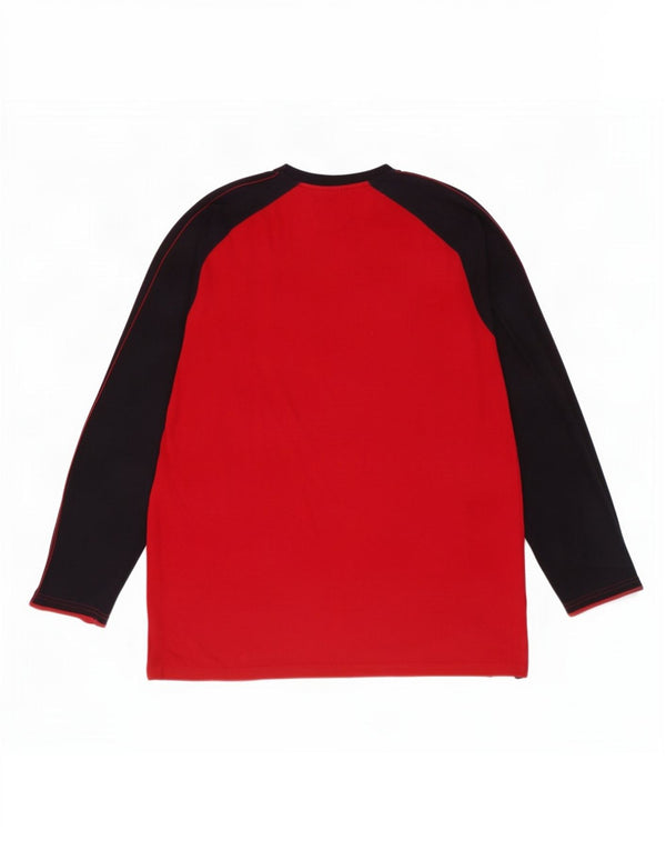 Lotto Mens Top Long Sleeve XL Red Colourblock Cotton