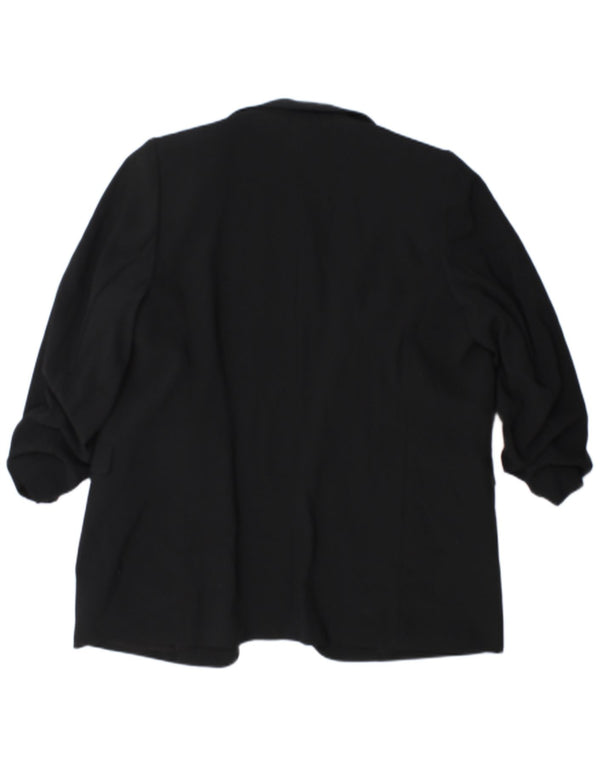 Marks & Spencer Womens 3/4 Sleeve Open Blazer Jacket UK 18 XL Black