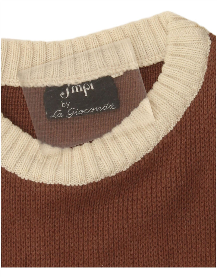 Vintage Womens Boat Neck Jumper Sweater UK 12 Medium Multicoloured