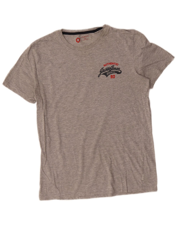 Jack & Jones Mens T-Shirt Top Medium Grey Cotton