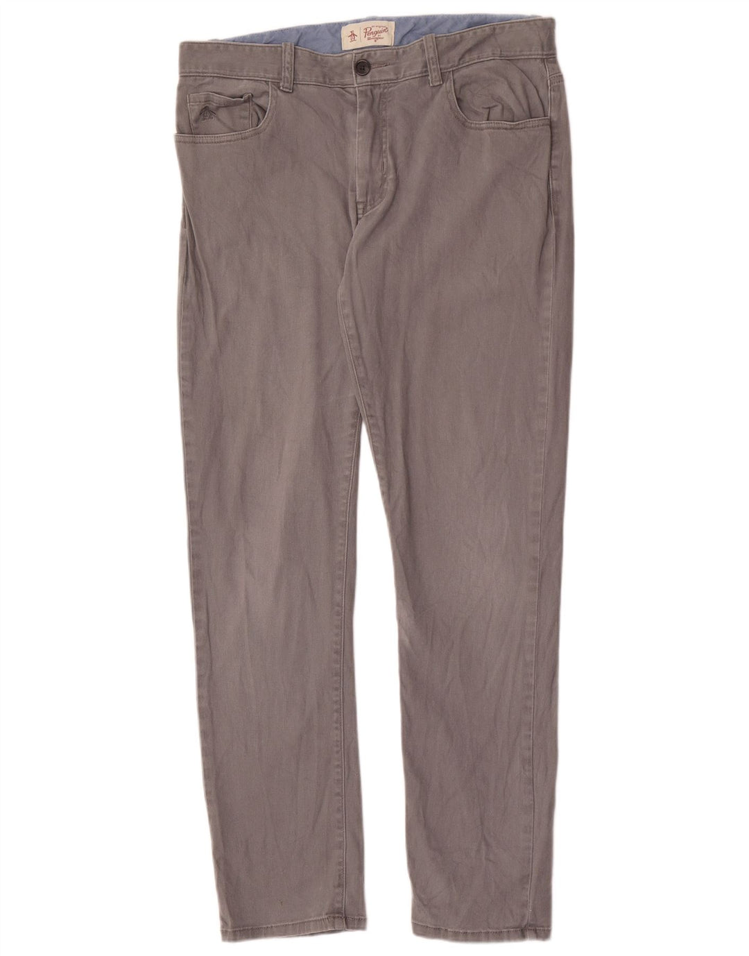 Penguin Mens Slim Casual Trousers W33 L32 Grey