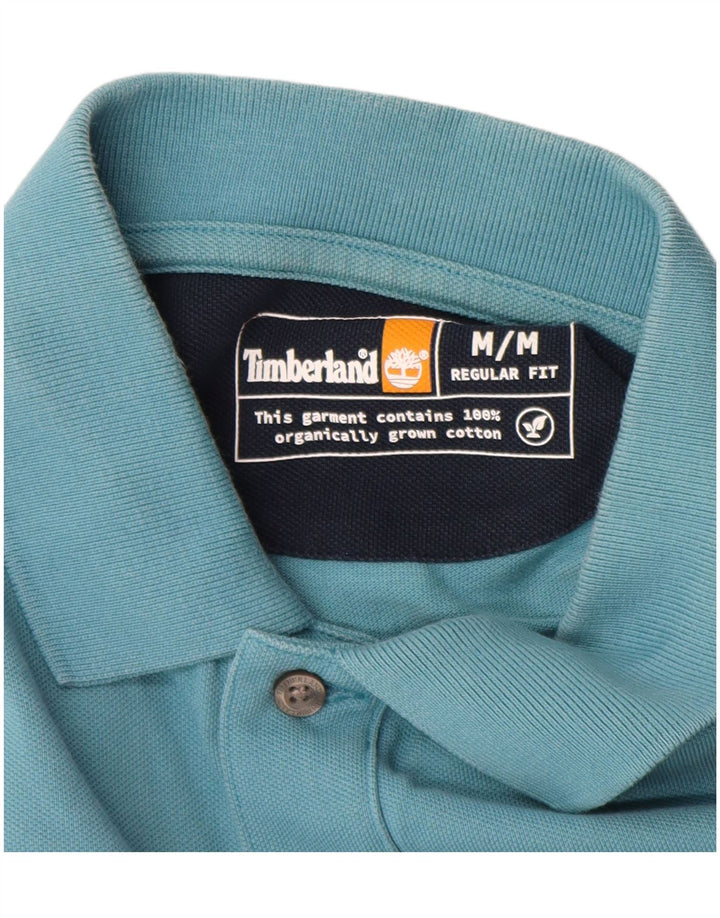 Timberland Mens Regular Fit Polo Shirt Medium Blue Cotton
