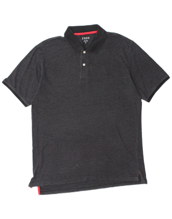 IZOD Mens Polo Shirt Medium Black Cotton