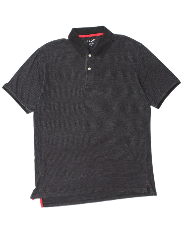 IZOD Mens Polo Shirt Medium Black Cotton