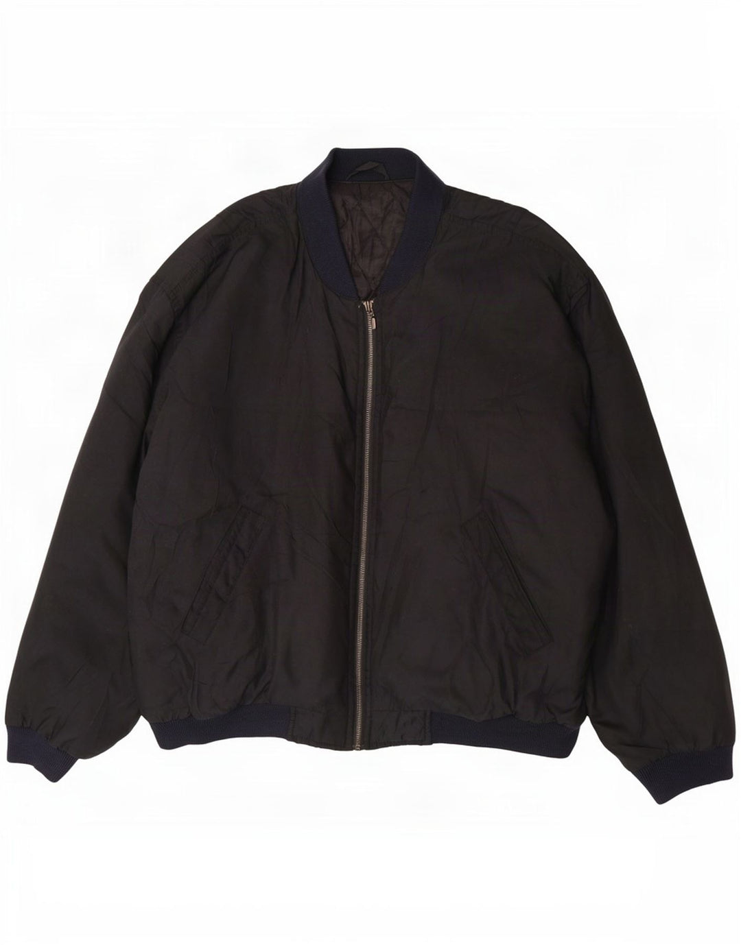 Marks & Spencer Mens St. Michael Bomber Jacket UK 42 XL Black Polyester
