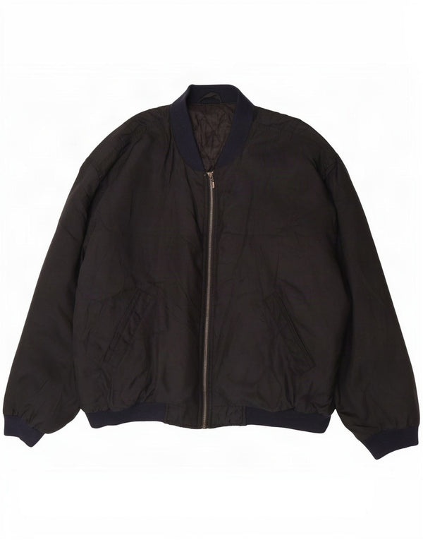 Marks & Spencer Mens St. Michael Bomber Jacket UK 42 XL Black Polyester